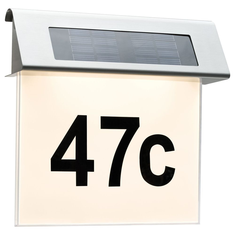 Outdoor Solar Hausnummernleuchte LED Edelstahl, Wei, 1er Set IP44