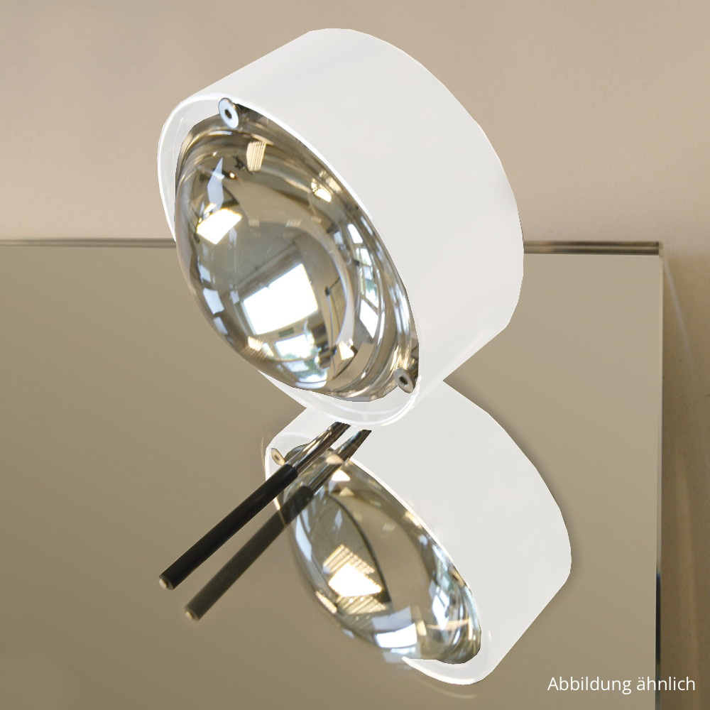 Schne Spiegelaufbauleuchte Puk Mirror + LED in wei/ chrom, dimmbar, drehbar, mit Verstellstift