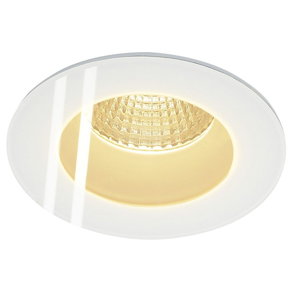 LED Deckeneinbauleuchte Patta-F, IP65, mit Schutzglas in rund, wei
