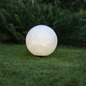 Gartenkugel Gardenlight in Wei-Grau E27 500 mm