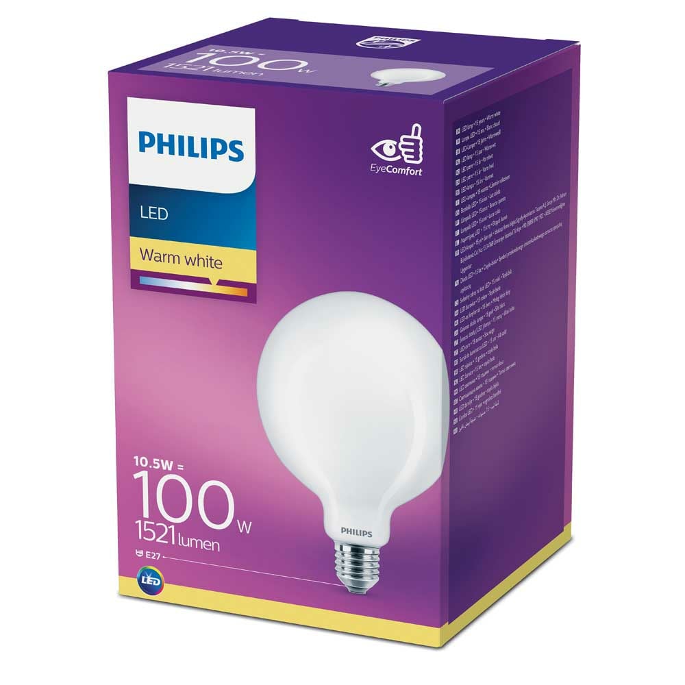 Philips LED Lampe ersetzt 100W, E27 Globe G120, matt, warmwei, 1521 Lumen, nicht dimmbar
