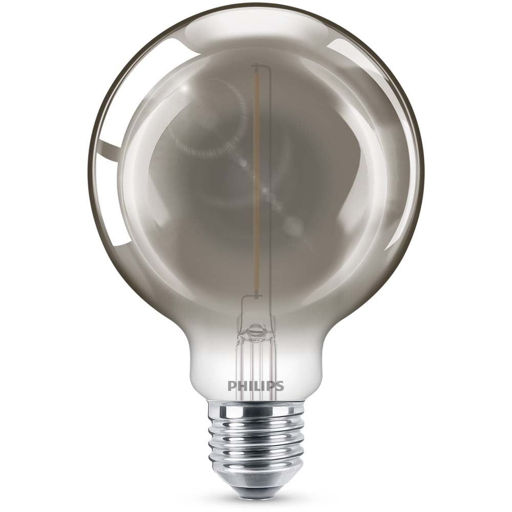 Philips LED Lampe ersetzt 11W, E27 Globe G93, grau, warmwei, 115 Lumen, nicht dimmbar, 1er Pack