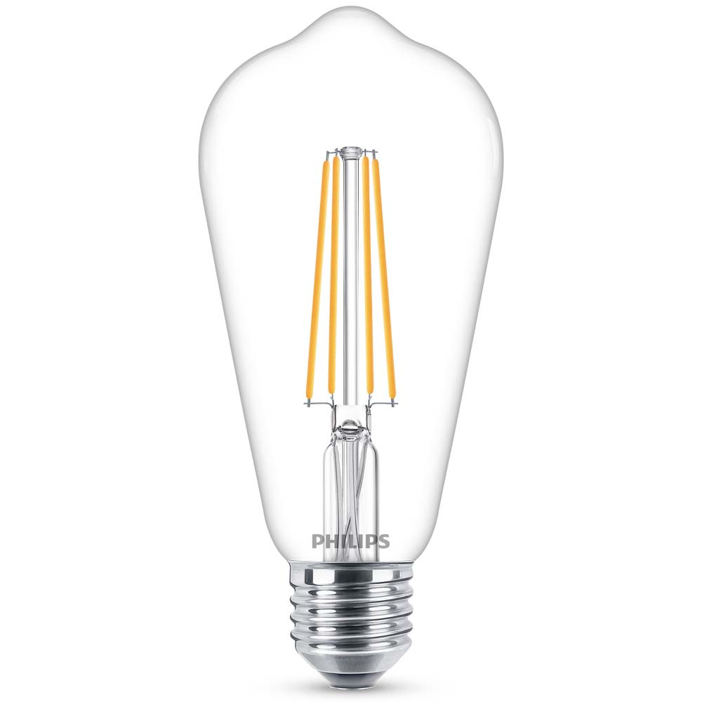 Philips LED Lampe ersetzt 40W, E27 Edisonform ST64, klar, warmwei, 470 Lumen, nicht dimmbar, 1er Pack