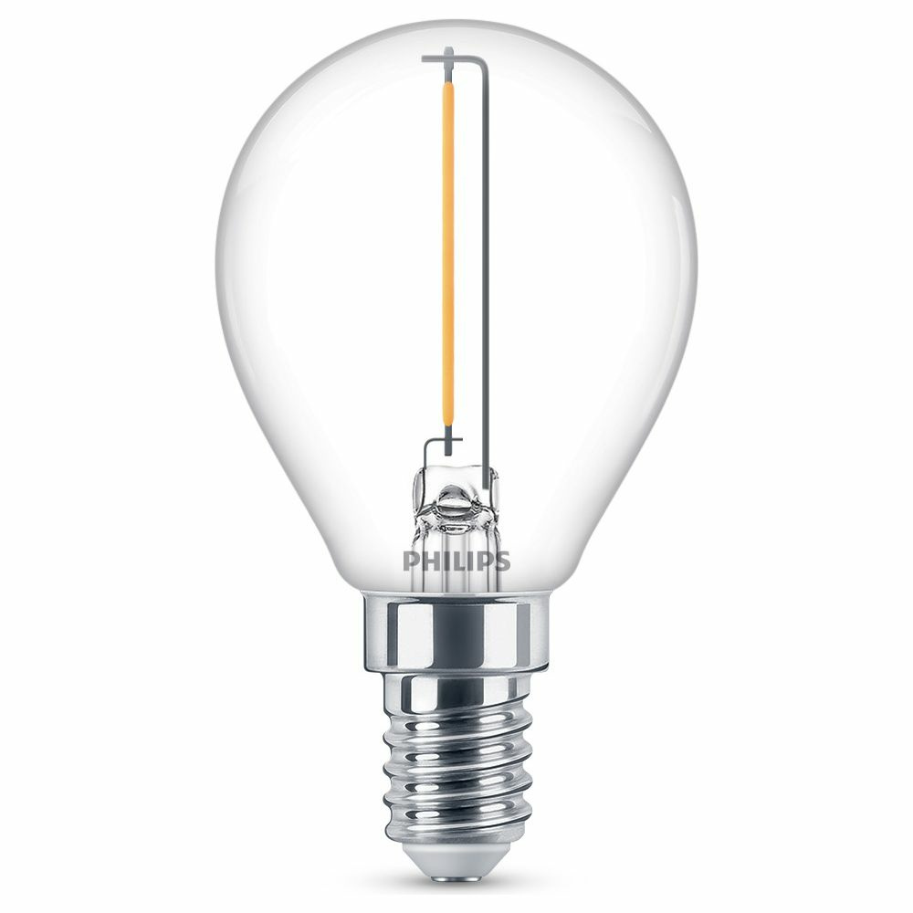 Philips LED Lampe ersetzt 15W, E14 Tropfen P45, klar, warmwei, 136 Lumen, nicht dimmbar, 1er Pack
