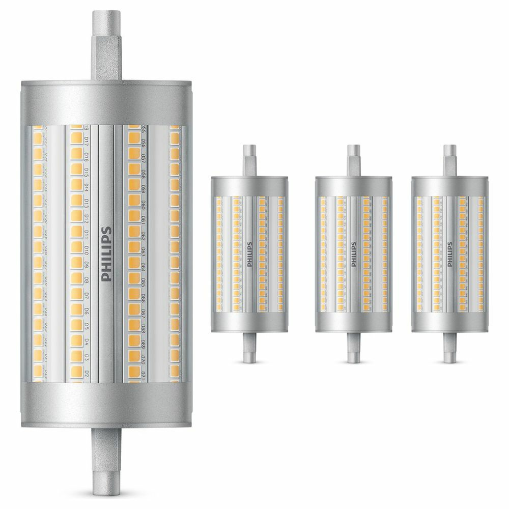 Philips LED Lampe ersetzt 150W, R7s Rhre R7s-118 mm, warmwei, 2460 Lumen, dimmbar, 4er Pack