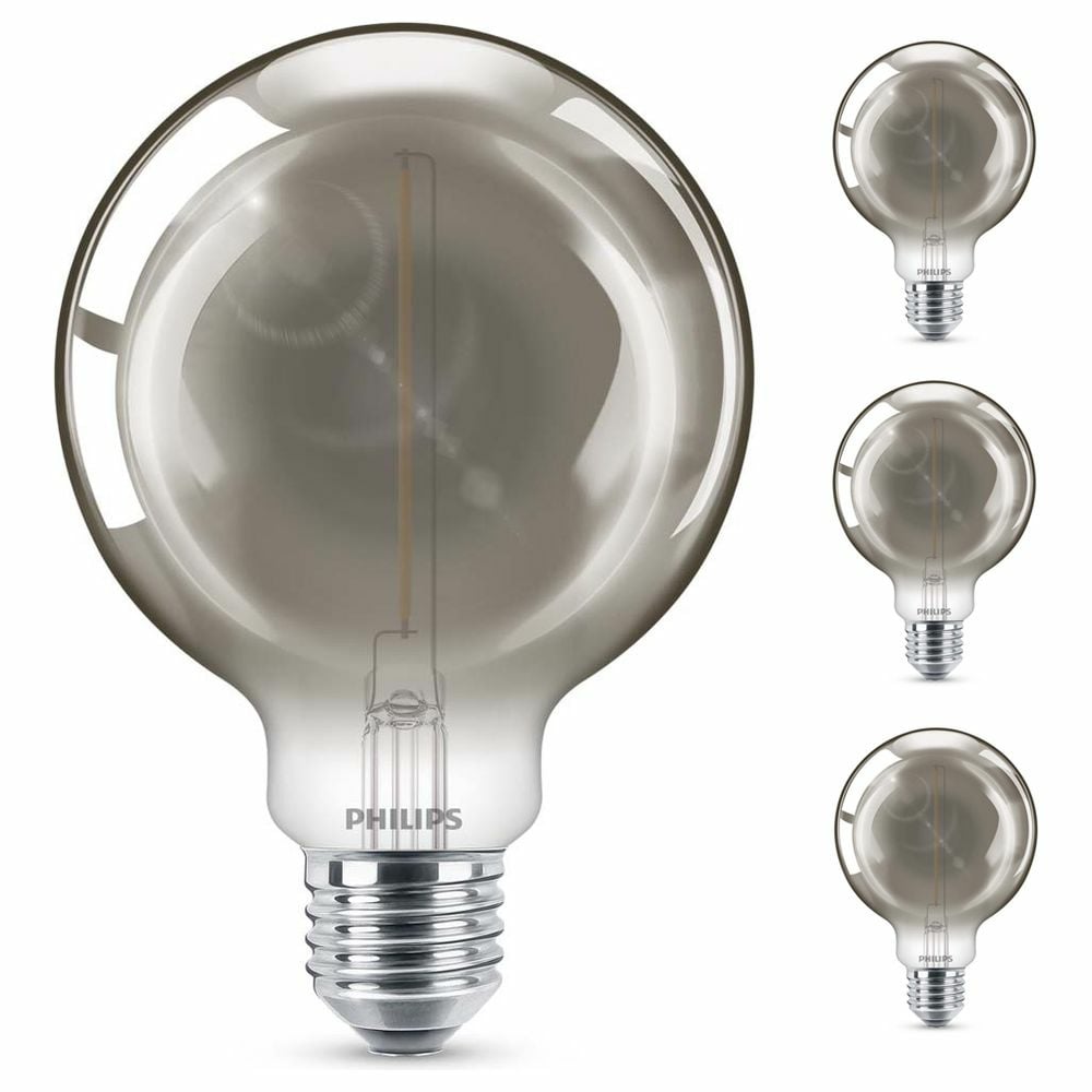Philips LED Lampe ersetzt 11W, E27 Globe G93, grau, warmwei, 115 Lumen, nicht dimmbar