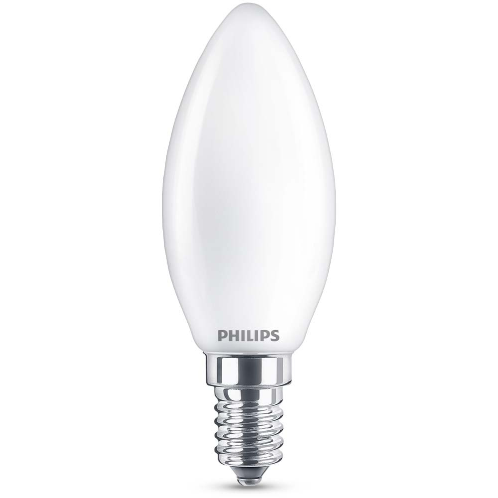 Philips LED Lampe ersetzt 60W, E14 Kerzenform B35, wei, warmwei, 806Lumen, nicht dimmbar