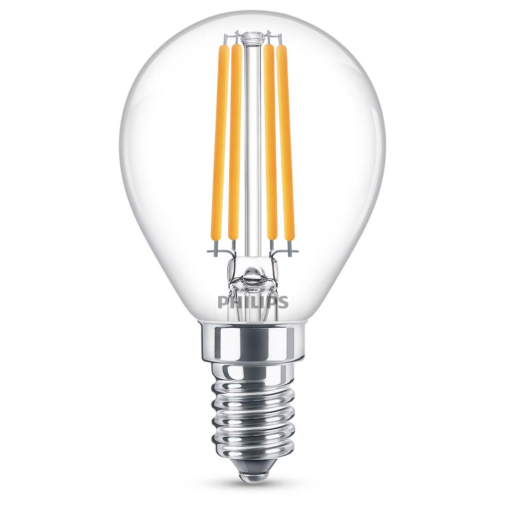 Philips LED Lampe ersetzt 60W, E14 Tropfenform P45, klar, warmwei, 806 Lumen, nicht dimmbar