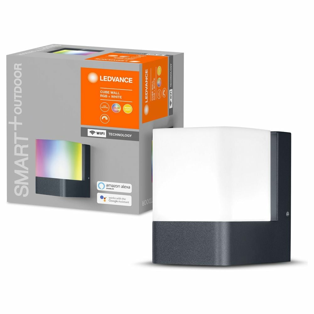 SMART+ LED Wandleuchte in Dunkelgrau und Wei 9,5W 450lm IP44 RGBW