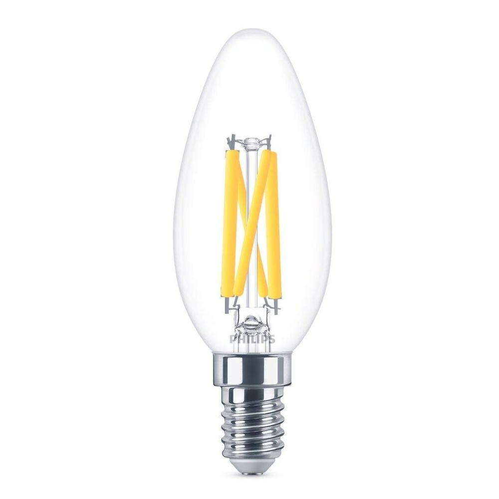 Philips LED Lampe ersetzt 60 W, E14 Kerzenform B35, klar, warmwei, 810 Lumen, dimmbar, 1er Pack
