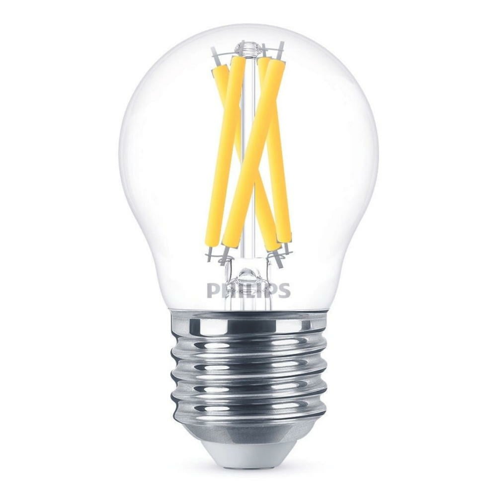Philips LED Lampe ersetzt 60W, E27 Tropfenform P45, klar, warmwei, 810 Lumen, dimmbar, 1er Pack