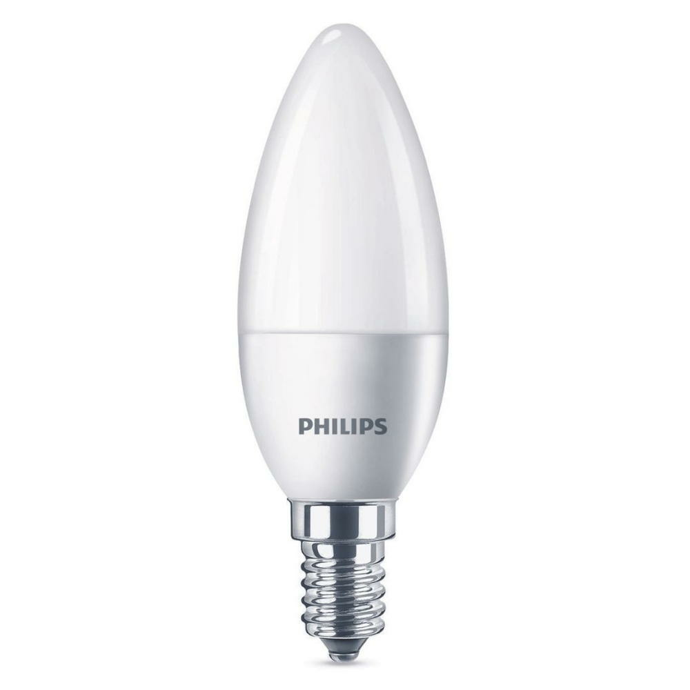 Philips LED Lampe ersetzt 40W, E14 Kerzenform B35, wei, warmwei, 470 Lumen, nicht dimmbar, 1er Pack