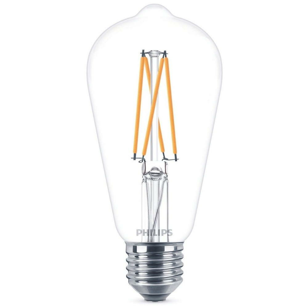 Philips LED Lampe ersetzt 60 W, E27 Edisonform ST64, klar, warmwei, 810 Lumen, dimmbar, 1er Pack
