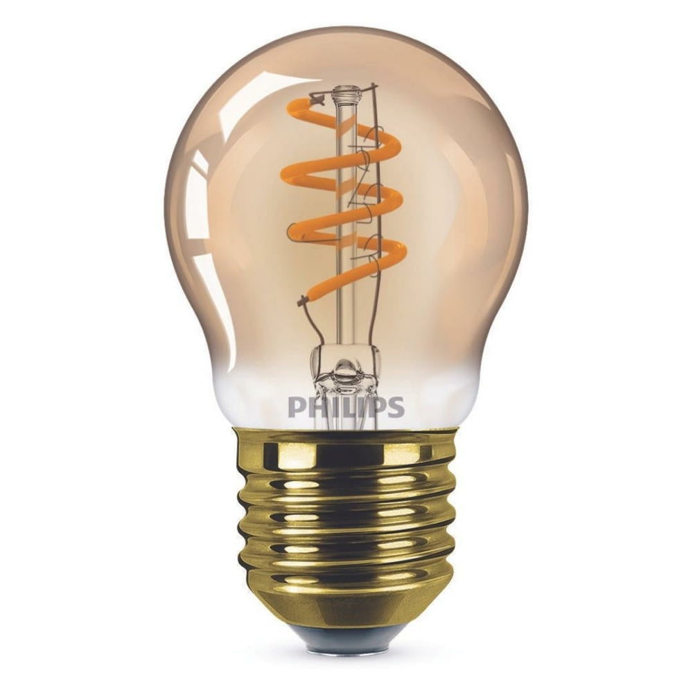 Philips LED Lampe ersetzt 15W, E27 Tropfenform P45, gold, warmwei, 136 Lumen, dimmbar, 1er Pack