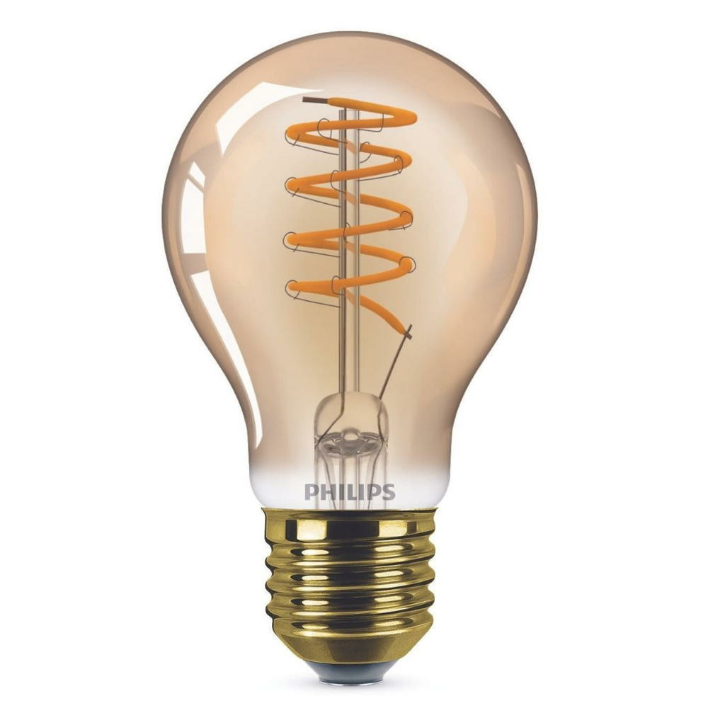 Philips LED Lampe ersetzt 25W, E27 Standardform A60, gold, warmwei, 250 Lumen, dimmbar, 1er Pack