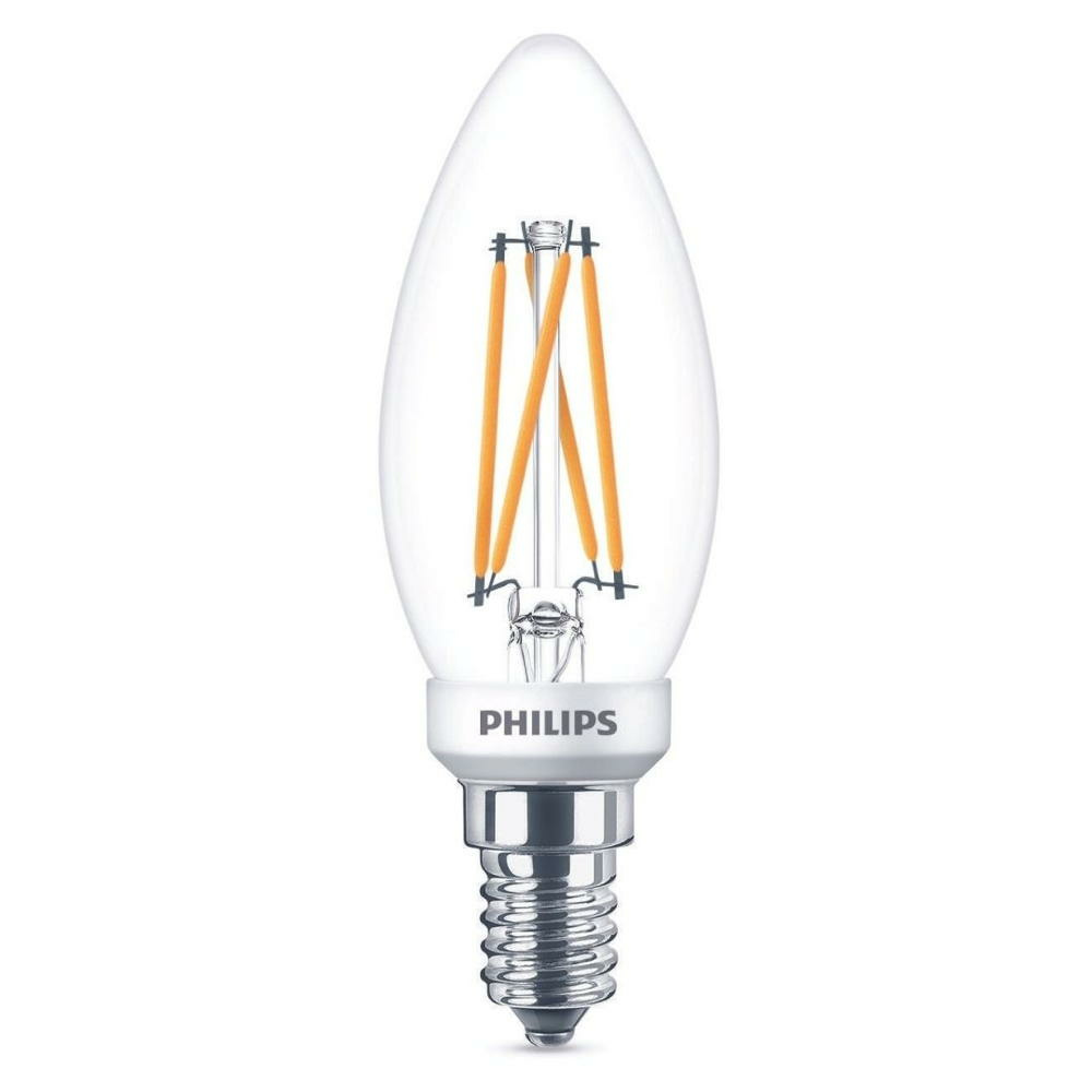 Philips LED Lampe ersetzt 40 W, E14 Kerzenform B35, klar, warmwei, 475 Lumen, dimmbar