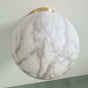 Deckenleuchte Carrara in Wei und Gold E27 325mm