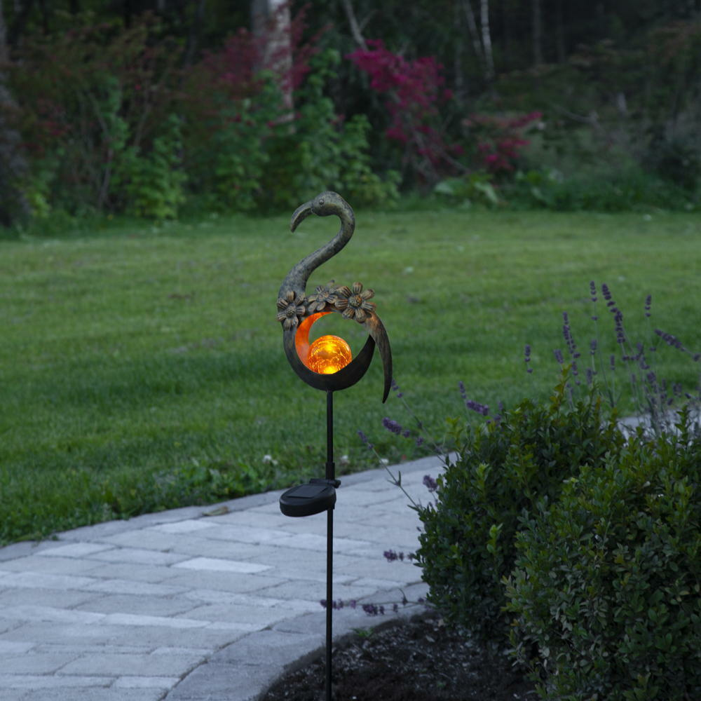LED Solar Dekoleuchte Melilla Bird in Schwarz 0,06W IP44 mit Dmmerungssensor