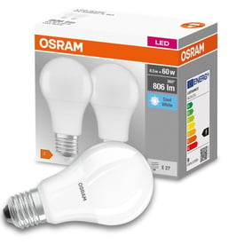 Osram LED Lampe ersetzt 60W E27 Birne - A60 in Wei...