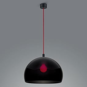 Pendelleuchte Doro in Schwarz-matt und Rot E27 400mm