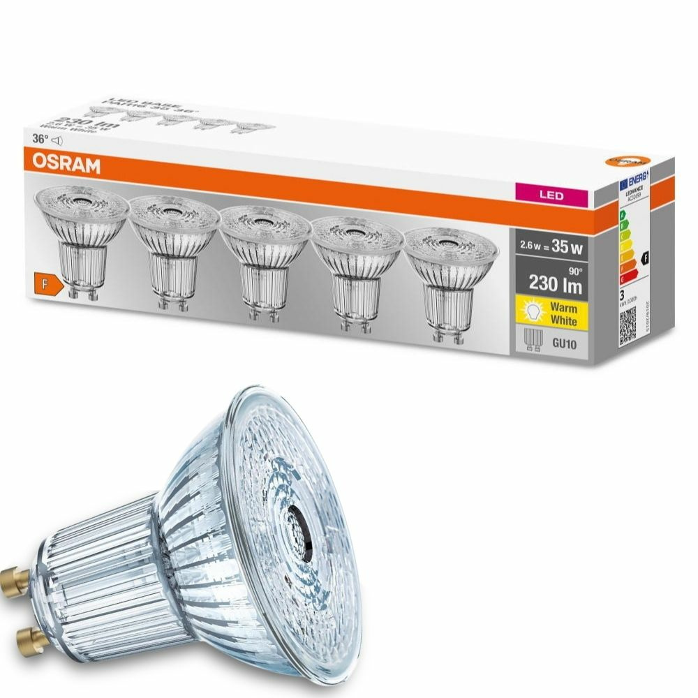 Osram LED Lampe ersetzt 35W Gu10 Reflektor - Par16 in Transparent 2,6W 230lm 2700K