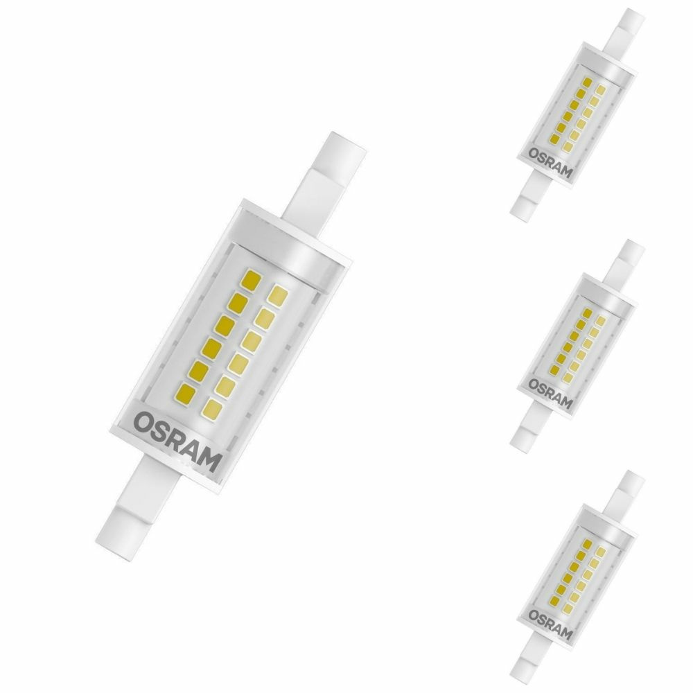 Osram LED Lampe ersetzt 60W R7S Rhre - R7S-78 in Transparent 7W 806lm 2700K 4er Pack