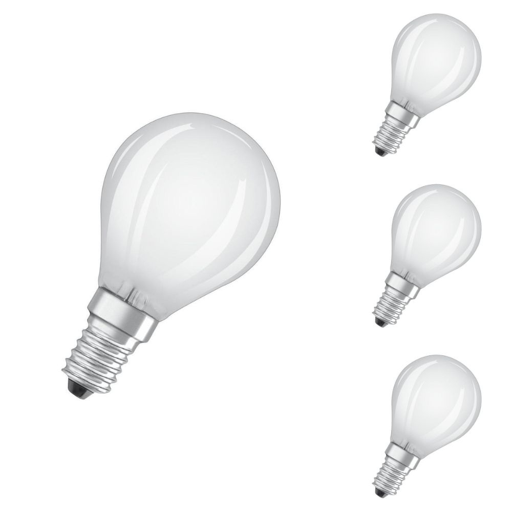 Osram LED Lampe ersetzt 40W E14 Tropfen - P45 in Wei 4,8W 470lm 4000K dimmbar 4er Pack