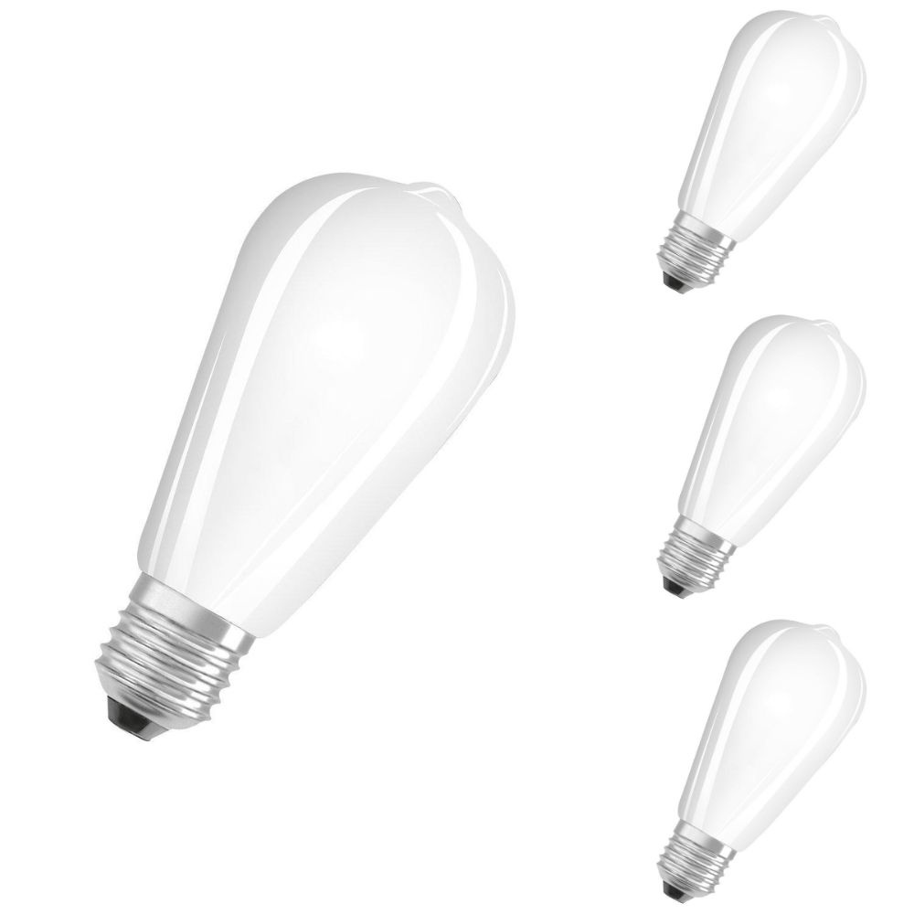 Osram LED Lampe ersetzt 55W E27 St64 in Wei 6,5W 730lm 2700K 4er Pack