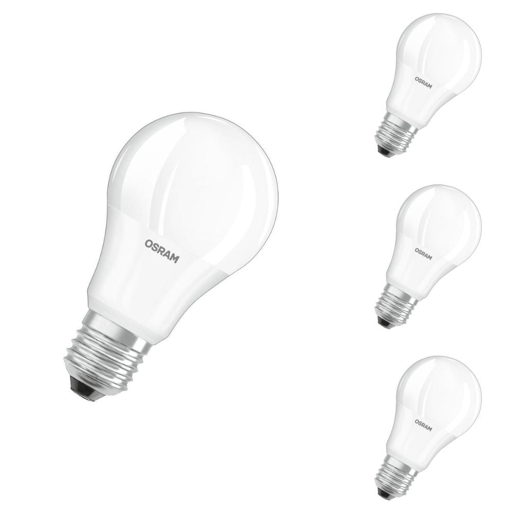 Osram LED Lampe ersetzt 75W E27 Birne - A60 in Wei 10W 1055lm 4000K 4er Pack