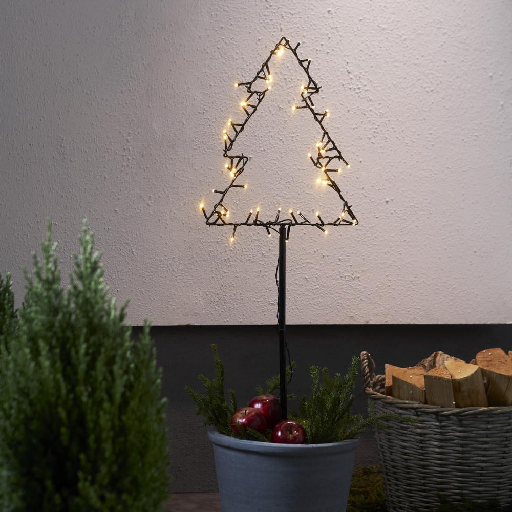 LED Weihnachtsbaum Spiky in Schwarz 3,6W IP44 mit Erdspie