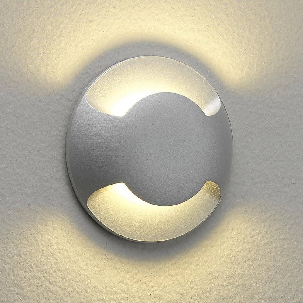 LED Einbauleuchte Beam in Silber-matt 2x 1W 28lm IP67 2-flammig