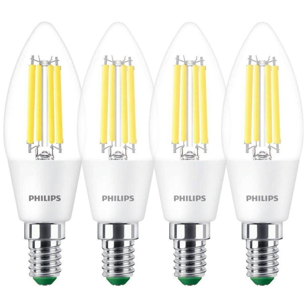 Philips LED Lampe E14 - Kerze B35 2,3W 485lm 4000K ersetzt 40W Viererpack