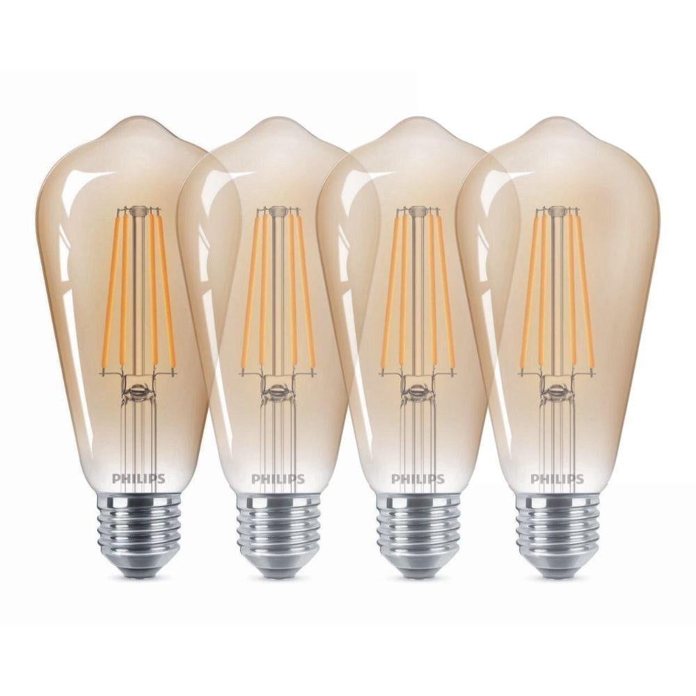 Philips LED Lampe E27 - St64 7W 470lm 1800K ersetzt 40W Viererpack