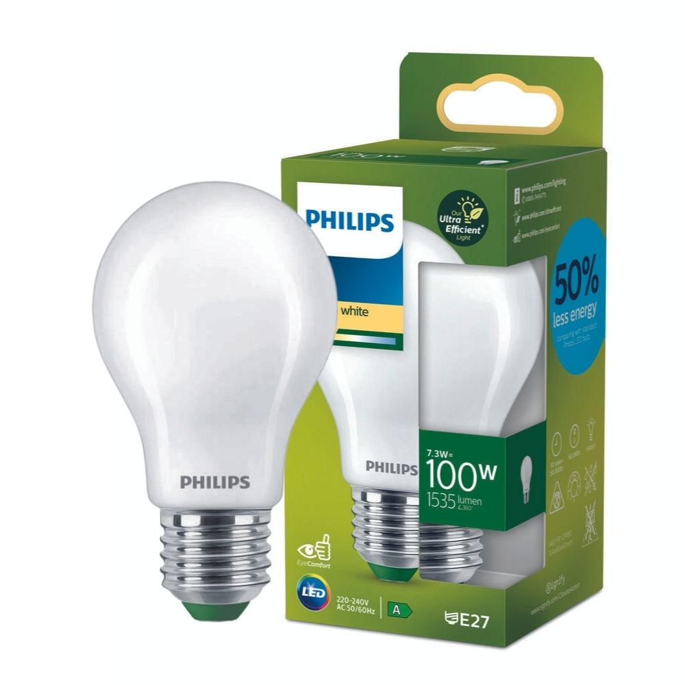 Philips LED Lampe E27 - Birne A60 7,3W 1535lm 2700K ersetzt 100W standard