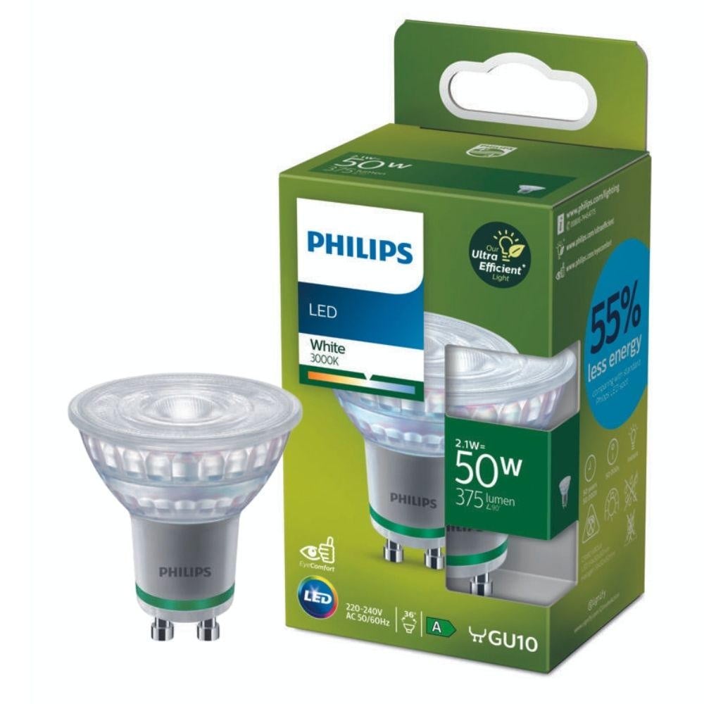 Philips LED Lampe Gu10 - Reflektor Par16 2,1W 375lm 3000K ersetzt 50W