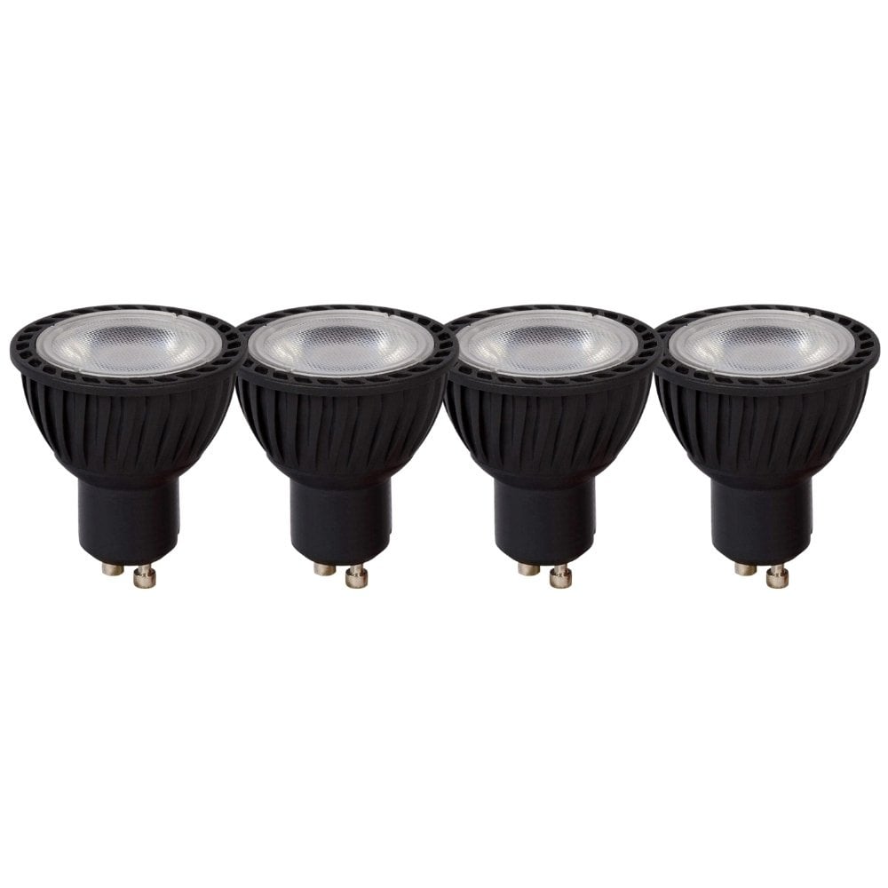LED Leuchtmittel GU10 Reflektor - PAR16 in Schwarz 5W 320lm 3000K 4er-Pack