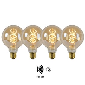 Vintage LED Lampe, Dmmerungssensor, E27, Globe G95,...