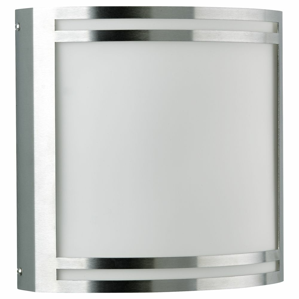 LED Wand- und Deckenleuchte A-268561, Edelstahl, 10W, 770lm, Opalglas, IP44, 255x255x115mm