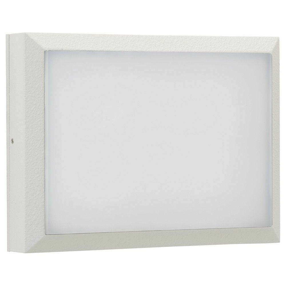 Zeitlose LED Außenwand-/Deckenleuchte eckig in Weiß