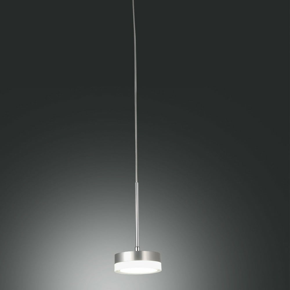 LED Pendelleuchte Dunk in transparent-satiniert und | | Fabas aluminium-gebürstet Luce ... 3239-40-212