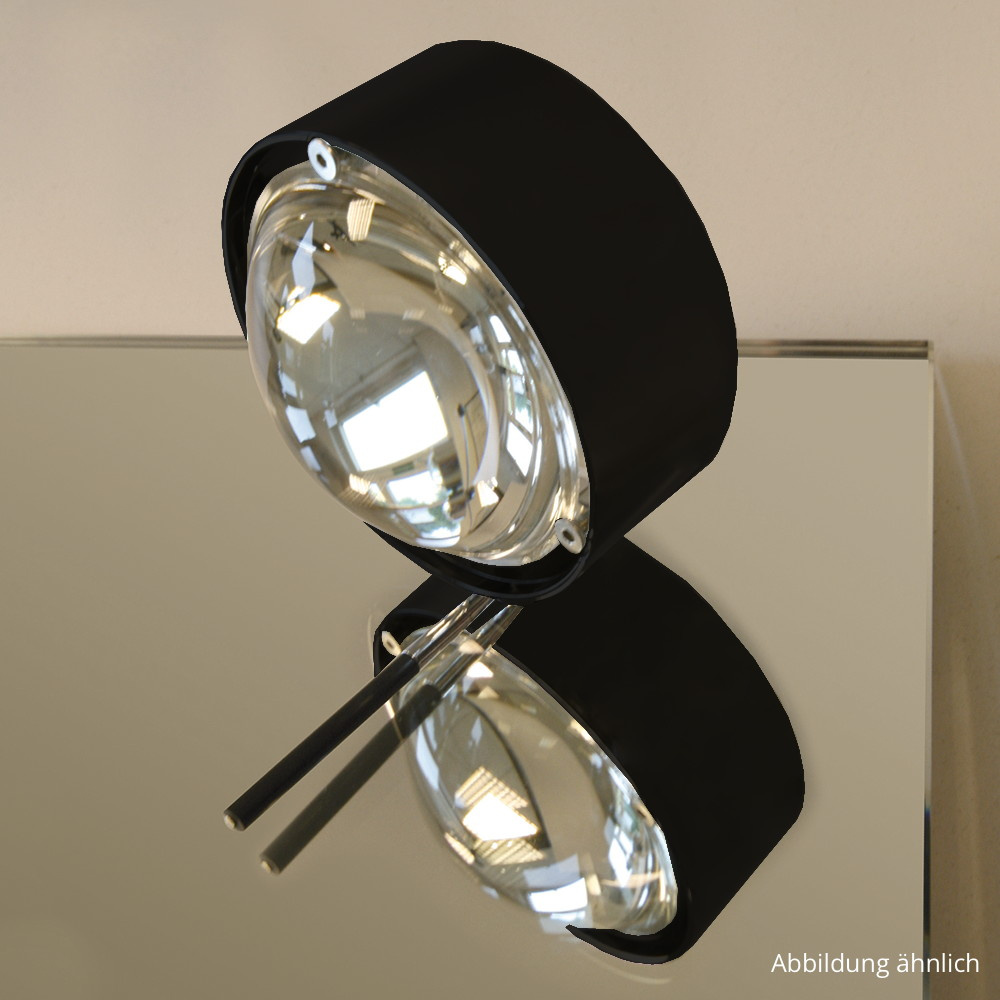 Geschmackvolle Spiegelanbauleuchte Puk Maxx Mirror + LED in schwarz/chrom, dimmbar, drehbar, mit Verstellstift