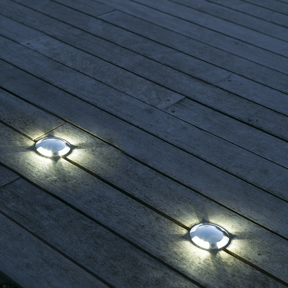 LED Bodeneinbauleuchte Keenan aus Aluminium und Glas in nickel, 4-Lichtaustrittsstellen, IP67