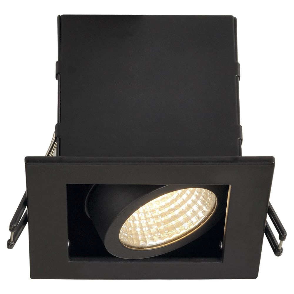Einflammige Einbauleuchte Kadux in schwarz matt, inkl. Premium-LED, inkl. Halteklammern, dimmbar, schwenkbar
