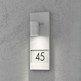 Stilvolle Wandleuchte Modena mit Hausnummer aus Aluminium...