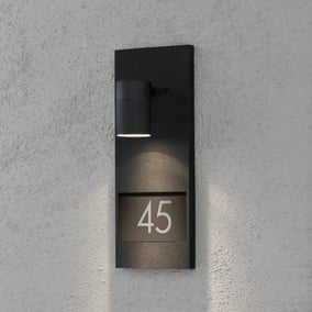 Stilvolle Wandleuchte Modena mit Hausnummer aus Aluminium...