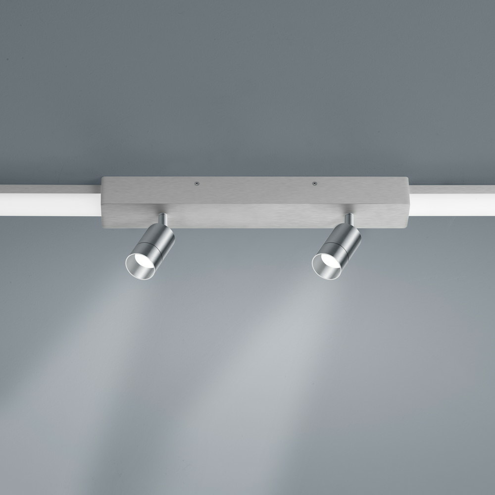LED Lichtschienen Spot Vigo in nickel-matt 2x4W 720lm Endelement