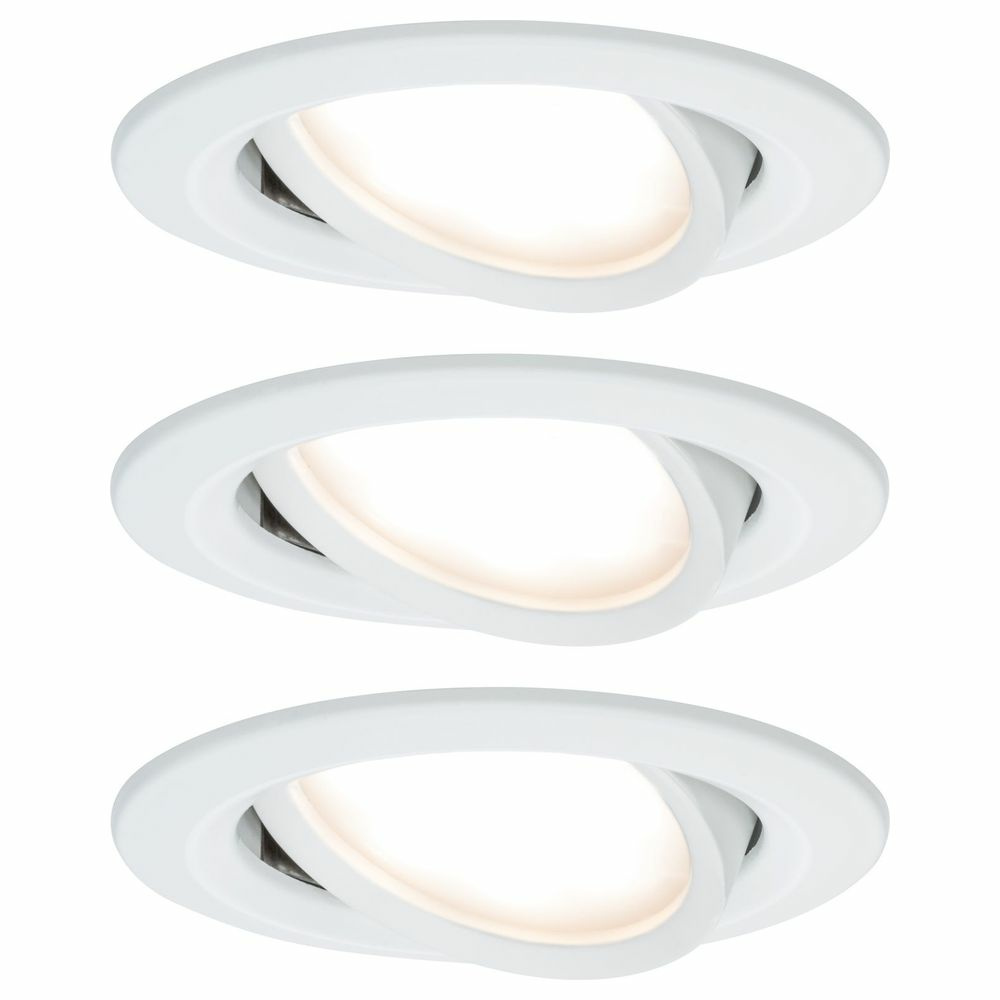 Premium LED Einbauspot Slim Coin, schwenkbar, dimmbar, weiß, 3er Set