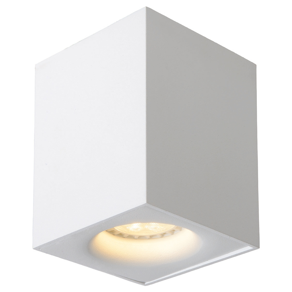 Einflammiger LED Aufbauspot Bentoo in weiß, eckig, inkl. austauschbarer GU10 LED