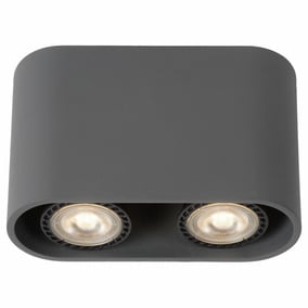 Zweiflammiger LED Aufbauspot Bentoo in grau, rund, inkl....