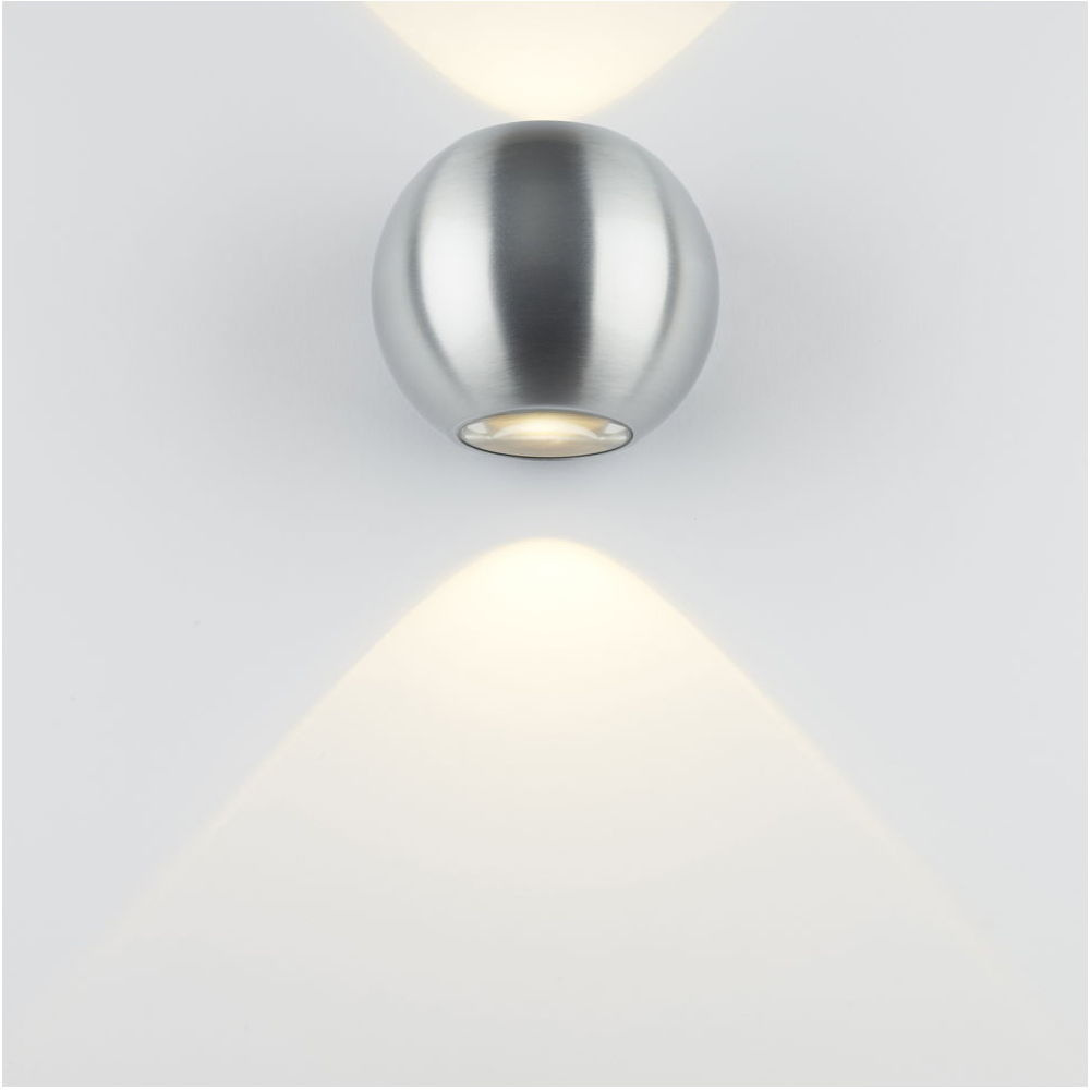 famlights | LED Wandleuchte Denver Aluminium in Silber
